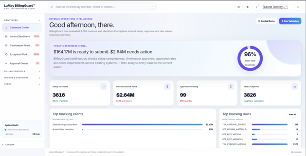 LuMay BillingGuard dashboard