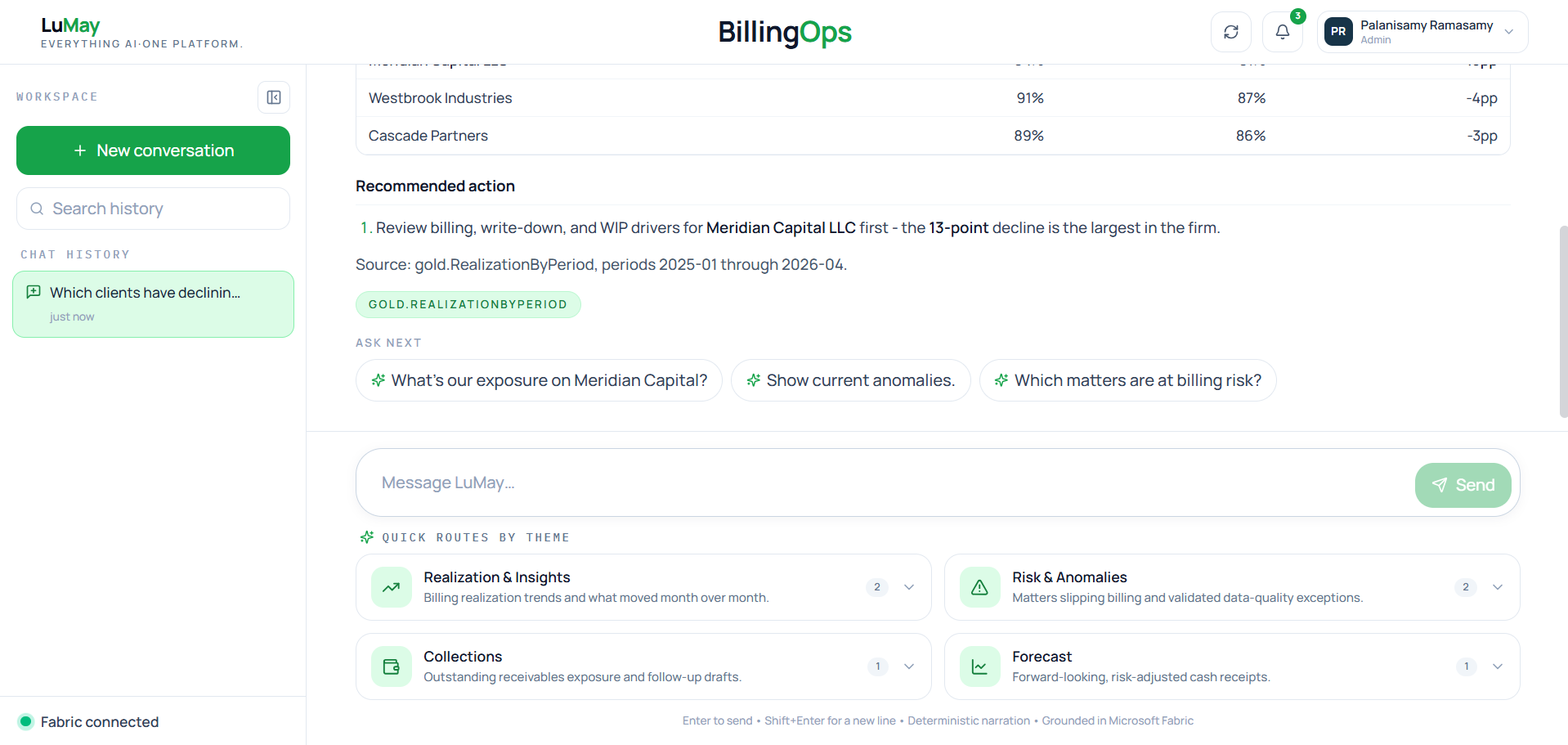 LuMay BillingOps dashboard